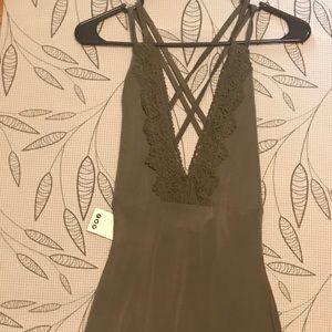 Olive green body con dress
